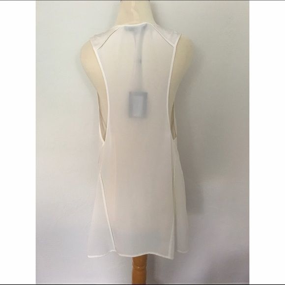 Alexander Wang White Silk Semi- Sheer Tank L NWT - Picture 3 of 4